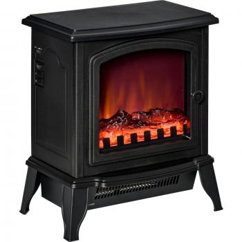 Homcom Chimenea Eléctrica Portátil 1000/2000W con Llama Simulada y Termostato Ajustable para Salas de hasta 25 m² 45,5x36,
