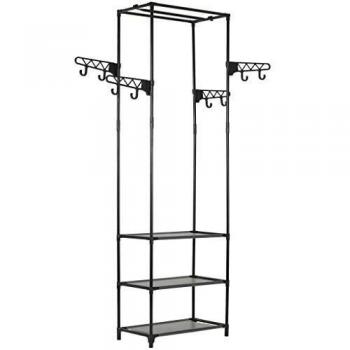 vidaXL Clothes Rack Steel and Non-woven Fabric 55x28.5x175 cm Black