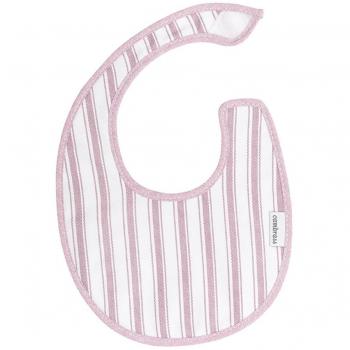 Cambrass Denim - Babero redondo con velcro, color rosa / raya