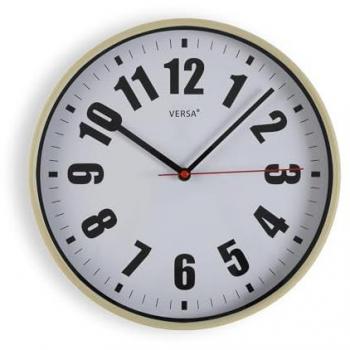 Reloj de Pared Versa Blanco Plástico 30 x 4 x 30 cm, Estilo Moderno