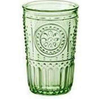 Bormioli Rocco Romantic 090802 - Juego de 4 vasos de cristal, color verde, 34 cl