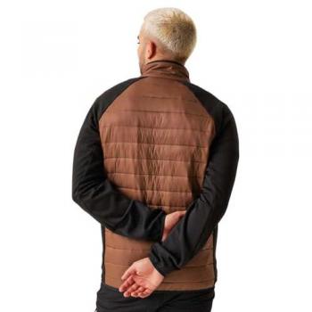 Regatta Men's Hybrid Down Jacket - Water-Repellent Padded Full Zip, Dark Brown/Black, XXL