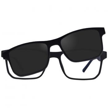 Cuadrado Clip-On Plástico Negro Armazones y Lentes Recetadas para Hombre - Gafas Anti-Azules - SmartBuy Collection