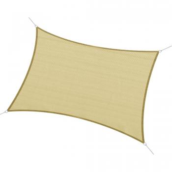 Toldo Vela Cuadrado Color Arena 3x4m para Terraza, Jardín y Camping