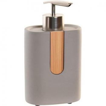 Dispensador de Jabón Cemento y Bambú Gris