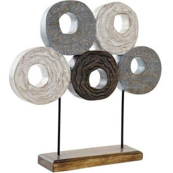 Figura Decorativa DKD Home Decor Multicolor Hierro Círculos (49 x 10 x 47 cm)