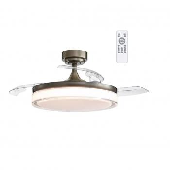 Ventilador LED Aspas Retráctiles Aneto Cuero 45W