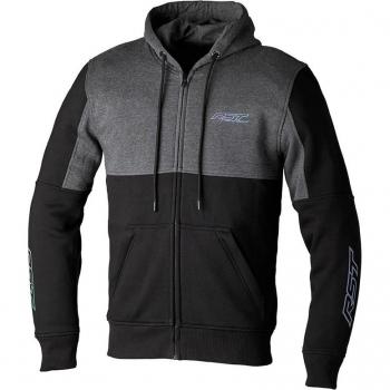 Sudadera con capucha RST Team CE con cremallera - Negro-Gris (XL)