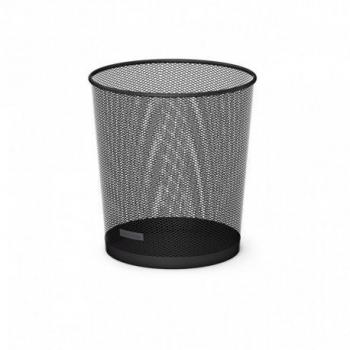 Erichkrause Compass Papelera Metálica Redonda 12L Acero Inoxidable Negra Ref. 22515