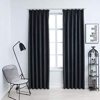 Cortinas de oscurecimiento Day and Night con ganchos 2 piezas antracita 140x245 cm