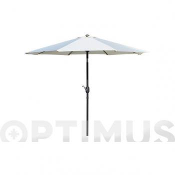 Parasol aluminio inclinable taupe 250 cm tubo 38 mm con manivela