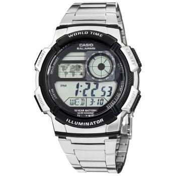 Reloj Casio AE-1000WD-1AV con correa de resina en color metálico y pantalla LCD digital para hombre