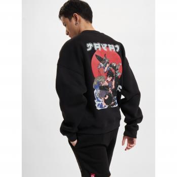 Alpha Industries Black Japan Wave Warrior Pullover Sweatshirt for Men