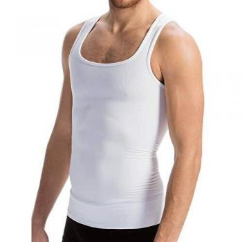 Farmacell Man 418 (Blanco, M) Camiseta de algodón para Hombres con compresión Total