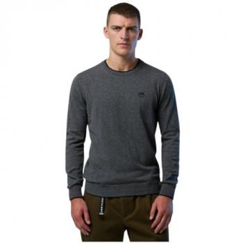 Suéter de Cuello Redondo North Sails de Cashmere 12GG en Gris Melange para Hombre, Talla 2XL