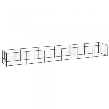vidaXL Dog Kennel Black 6 m² Steel
