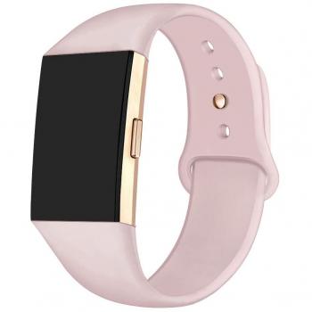 Oenfoto Correa Compatible Fit bit Charge 2, Pulsera de Silicona Suave Adjustable, Accesorios para Fit bit Charge 2 para Mujeres Hombres,Rosa Arena con botón de Oro Rosa Grande