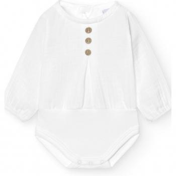 BABIDÚ - Pack de 2 bodys de bebé tapeta botones manga larga