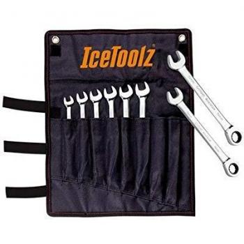 IceToolz Combination Juego de Llaves de carraca, Unisex Adulto, Negro, Medium