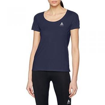 Odlo Camiseta para Mujer S/S Cuello Redondo, F-Dry, Mujer, Camiseta, 550671, Azul Marino, Medium