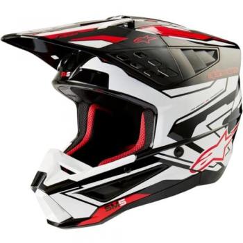 Alpinestars Casco de Cross S-M5 Action 2 2024 Negro-Blanco-Rojo Talla XS