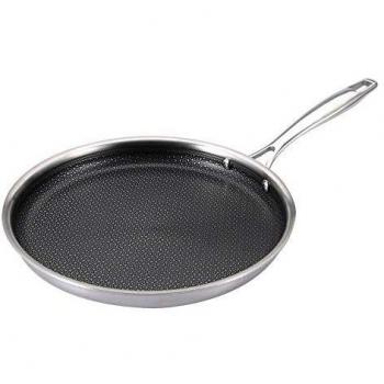 Sartén para pancakes 28x3.0 cm en acero inoxidable Bergner colección Hi-Tech 3, Q3530