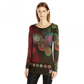Desigual TS_Calima, Maglia a Maniche Lunghe para Mujer, Verde