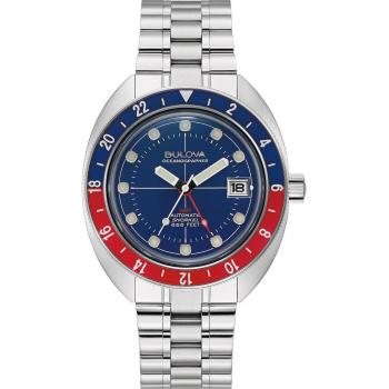 Reloj Hombre Bulova Oceanographer GMT 96B405 Automático Diver's Aço Inoxidável Mostrador Azul Ø 41 mm 200M