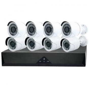 Kit de Monitoreo de Seguridad IVG-G4 8 Cámaras 4MP con Compresión H.265+, Visión Nocturna, Detección Humana y Facial, Almacenamiento Local SD, WiFi y Ethernet,