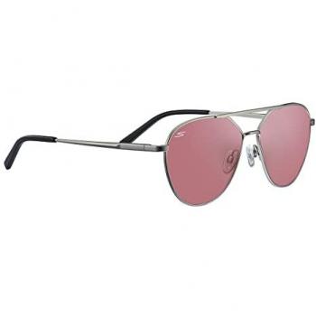 Serengeti Photochromatic Aviator Sunglasses, Matte Silver, Unisex, One Size