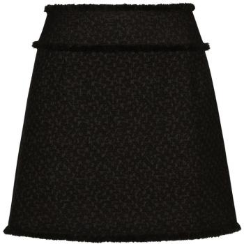 Dolce & Gabbana Women's Black Leopard Print Tweed Mini Skirt | Size 2XS | F4CR5TGDCLWN0000