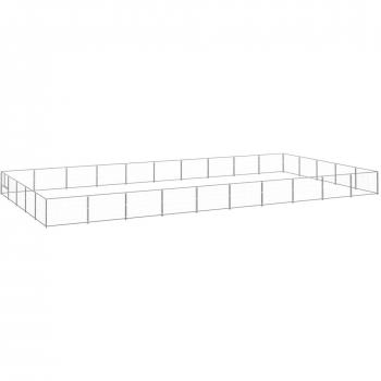 vidaXL Dog Kennel Silver 50 m² Steel