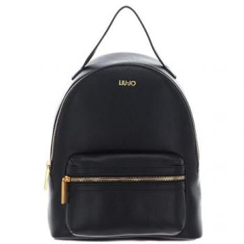 Liu Jo Women's Black Rucksack with Grosgrain Straps and External Pocket