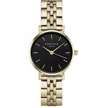 Rosefield Women's Watch The Small Edit Gold Round Case - Black Dial 26BSG-268