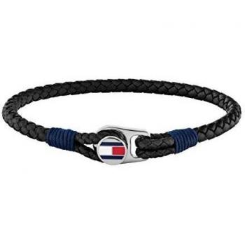 Tommy Hilfiger Jewelry Pulsera para Hombre de Piel Negro - 2790205S