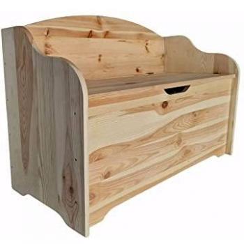 Baúl Contenedor con Respaldo de Abeto Macizo 100L - 100x41x67 cm