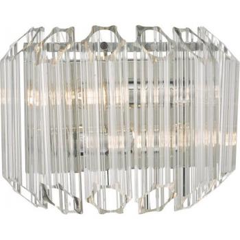 Aplique de pared Tuvalu Cromo Pulido con cristal, 2 bombillas E14, 25cm