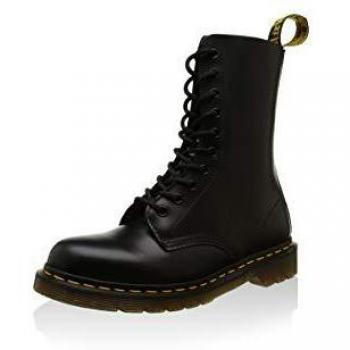 Dr. Martens 1490 Virginia Black Leather Lace-Up Boots for Women