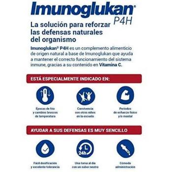 Imunoglukan P4H Cápsulas - Complemento Alimenticio con Vitamina C para Fortalecer las Defensas 30 Comprimidos