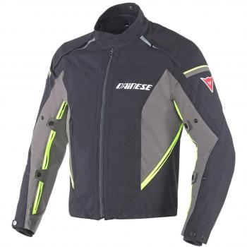 Dainese Rainsun Chaqueta para Moto, Negro/Gris Oscuro/Amarillo Fluorescente, 58