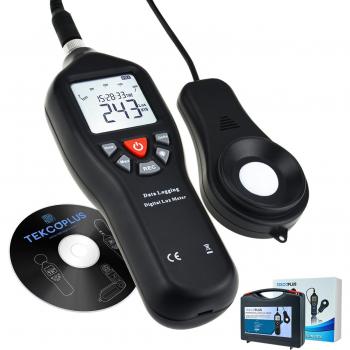 Digital Light Lux Meter avec enregistrement de données Fonction Plage de mesure 0 à 200 000 Lux Auto Ranging Instrument Détecteurs amovibles utilisés dans la maison, pollution lumineuse à l'extérieur,