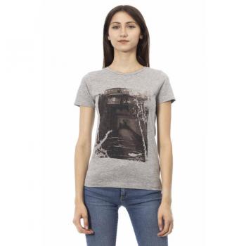 Trussardi Action Gray Cotton Tops & T-Shirt - XS