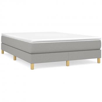 Estructura de cama box spring tela gris claro 140x200 cm