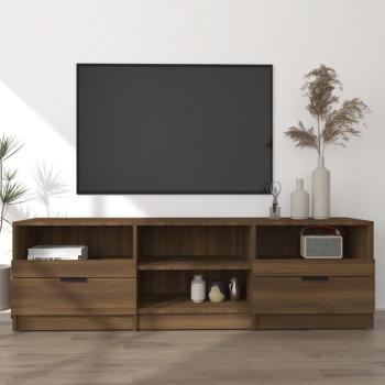 Mueble para TV de madera contrachapada en roble marrón, dimensiones 150x33,5x45 cm