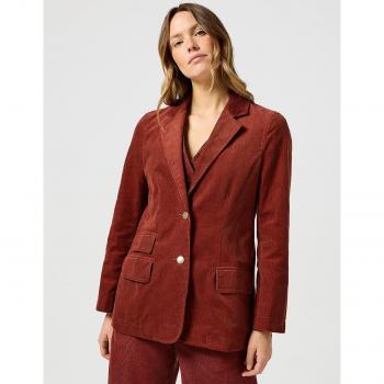 Wrangler Women's Corduroy Blazer with Button Closure - Madder Brown