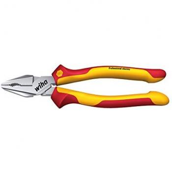 Wiha Alicates universales Professional electric con DynamicJoint® y OptiGrip, filo de corte extralargo, 225 mm (27421)
