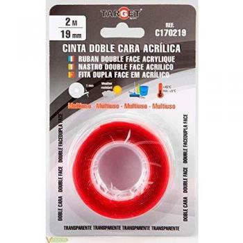 Ipt Cinta Doble Cara Transparente 2MX19MM, Rojo, 2x19mm
