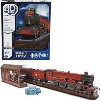 Puzzle 4D Harry Potter: Hogwarts Express - Construcción en tres dimensiones, incluye piezas de cartón y plástico, compatible con otros puzzles 4D, nivel de dificultad intermedio, recomendado para mayores de 14 años