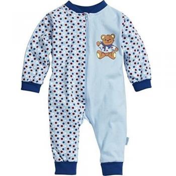 Playshoes Schlafoverall Single-Jersey Bär - Pijama Unisex bebé, color azul, talla 80