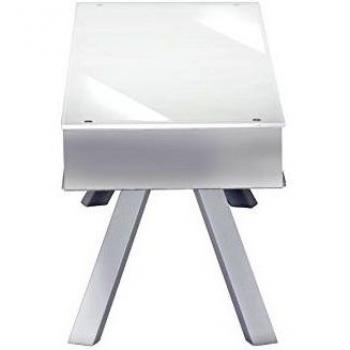 Jahnke Smart TV WGL/aluminio 1500 mm TV de rack, Real de aluminio pulido, cristal de seguridad de vidrio, metal pulverizado, weißglas, 110 x 40 x 42 cm